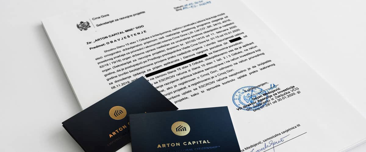 Arton Secures Montenegro’s First Citizenship by Investment Approval